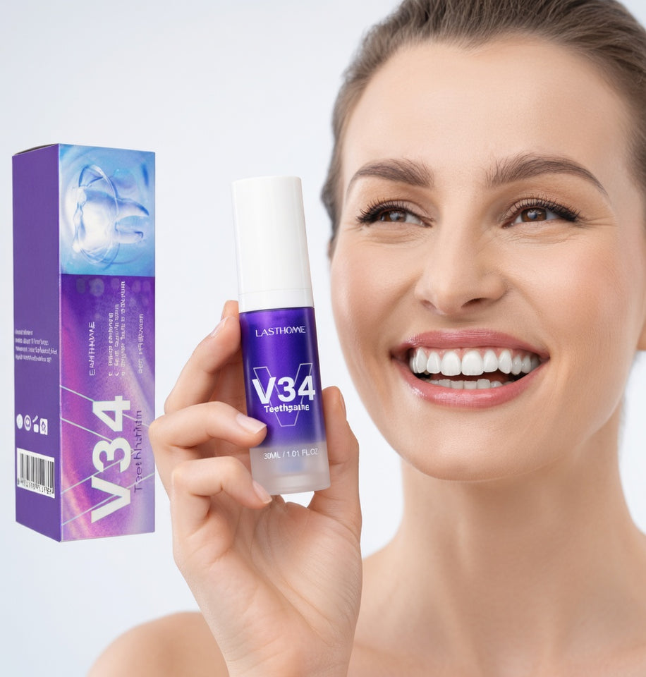 Corrector Dental V34 – Efecto Blanco Inmediato | Neutraliza el Tono Amarillo y Mejora tu Sonrisa en Segundos (30ml)