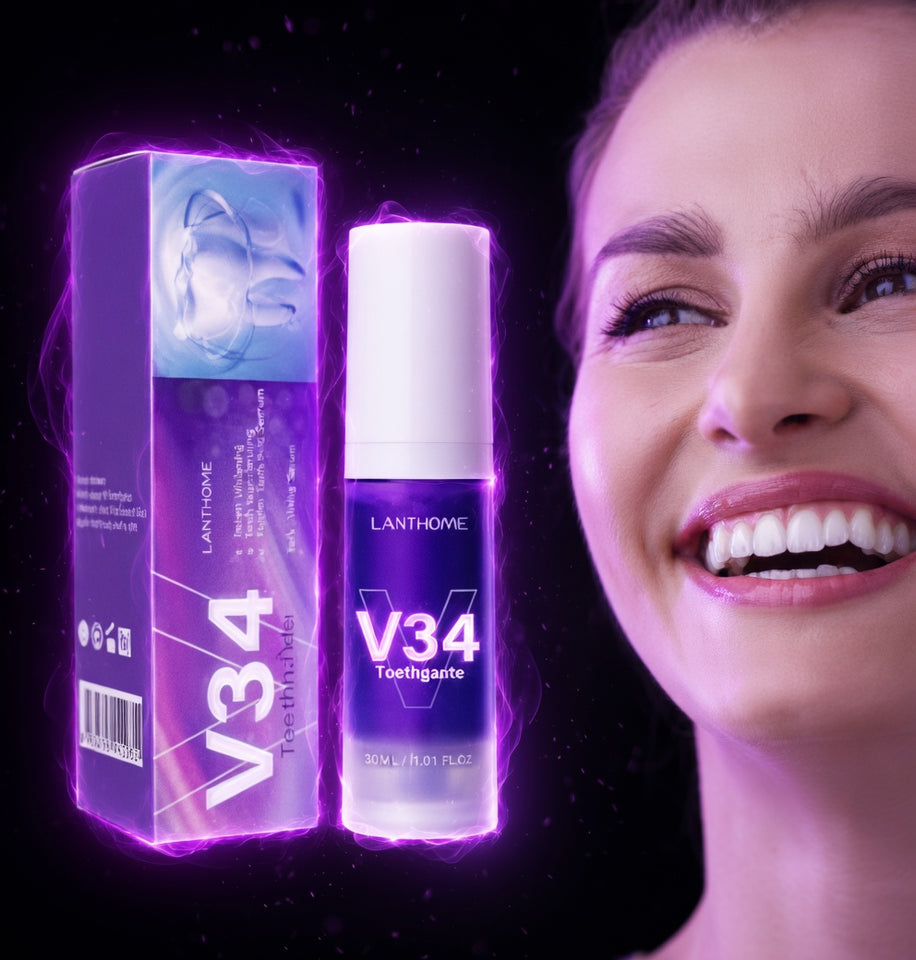 Corrector Dental V34 – Efecto Blanco Inmediato | Neutraliza el Tono Amarillo y Mejora tu Sonrisa en Segundos (30ml)